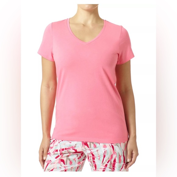NWT Hue Solid V-Neck Pajama T-Shirt - Picture 1 of 2